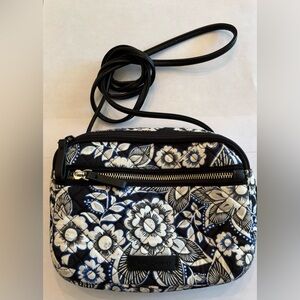 Vera Bradley Iconic Little Crossbody Snow Lotus Pattern